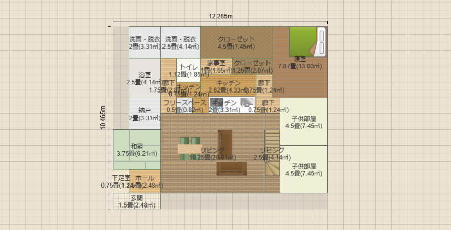 38坪 リビング階段