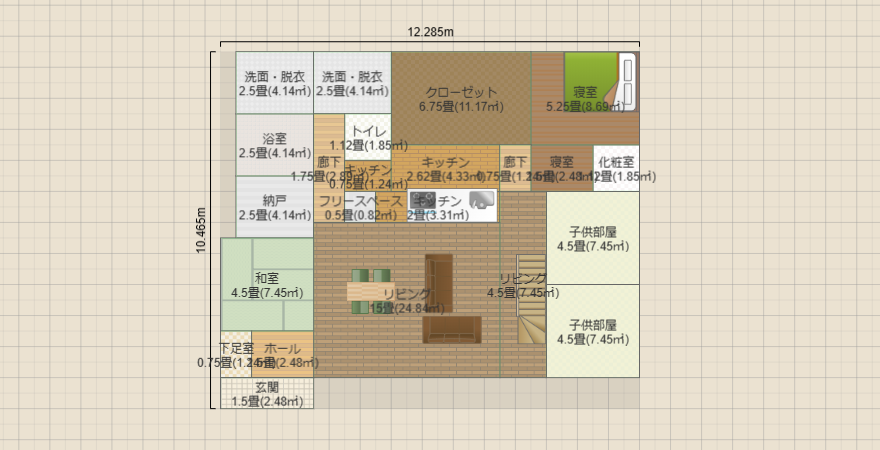 39坪 リビング階段