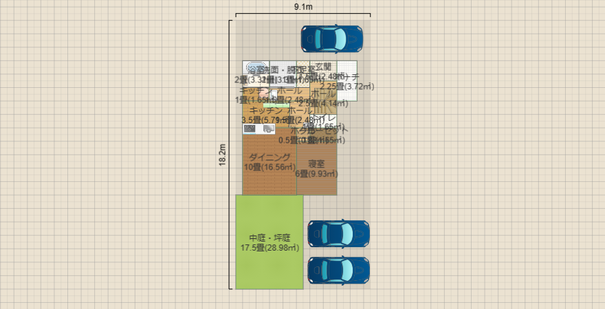 北東玄関 4LDKの家