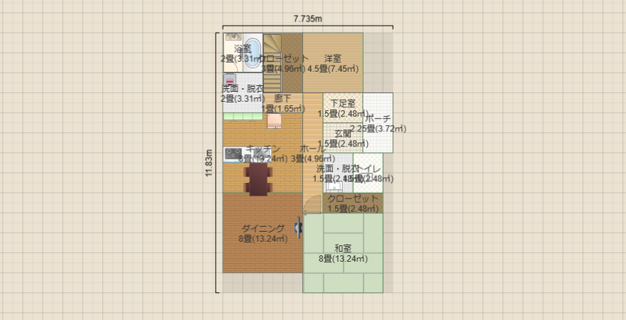 1階2部屋36坪