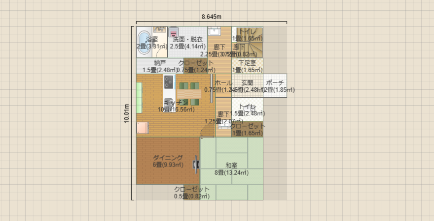 35坪 1階2つトイレ