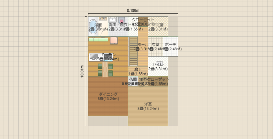 30坪 1.5階2つトイレ