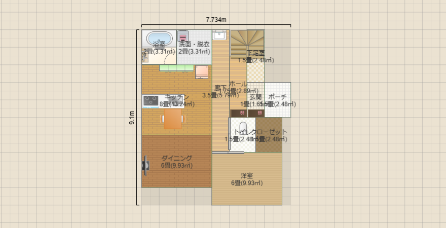 1階で完結平屋風2階建て30坪