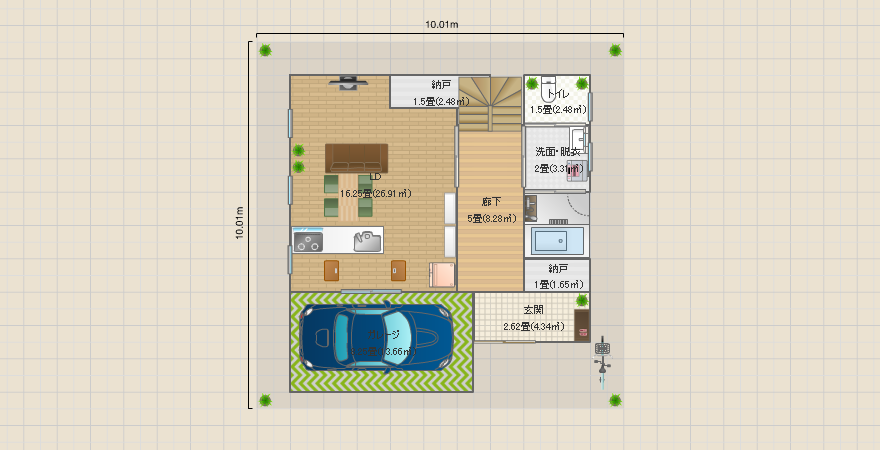 敷地100㎡/建蔽率60%/容積率150%④(クリア)