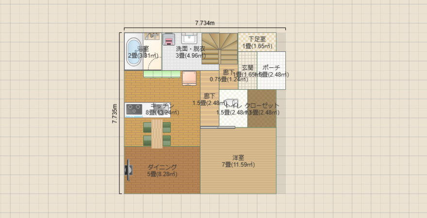 シンプル総2階建て 東玄関