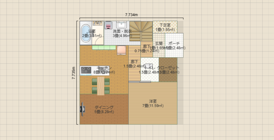 シンプル総２階建て　東玄関