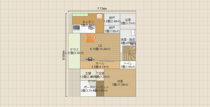南玄関 1階完結