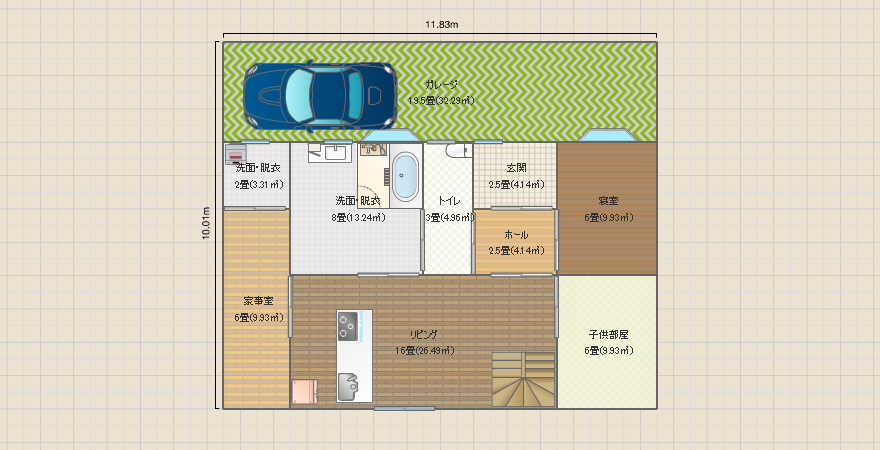 二階建て☆将来介護できる家☆1Fは、車椅子も使いたい♪