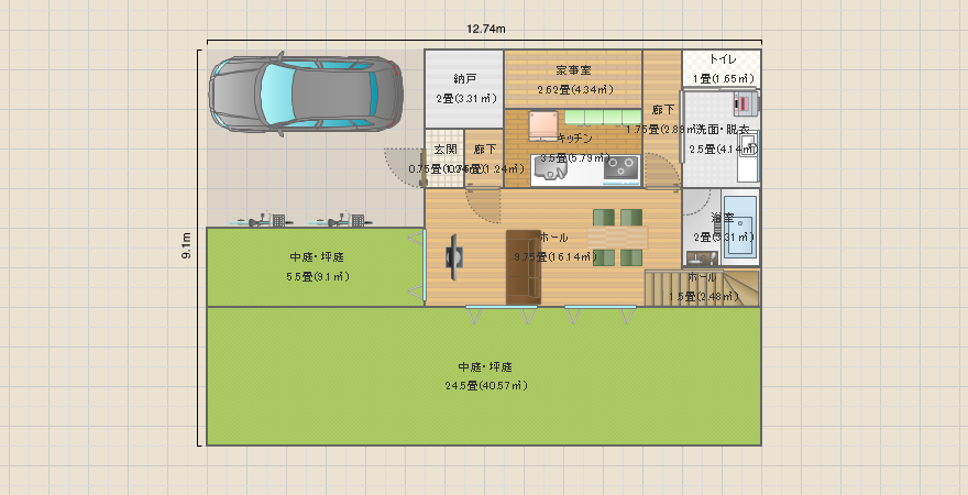 車・北西横/庭・南西&南(35)