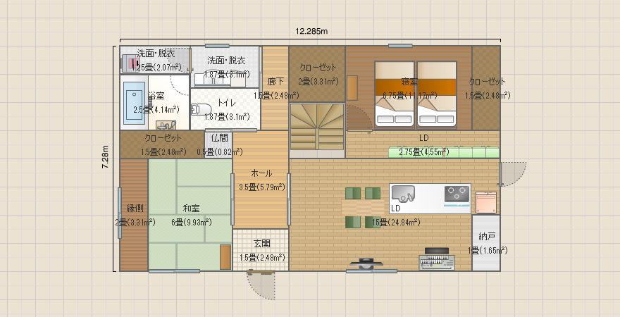 寝室 1F No.3