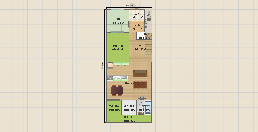 3間間口 北入り