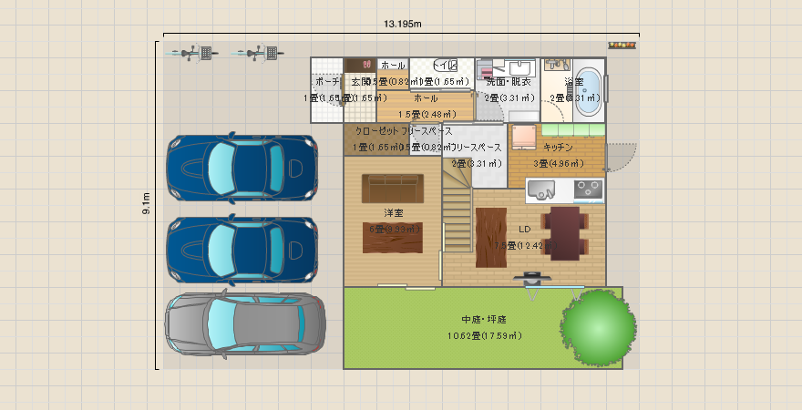 35坪の土地 小住宅