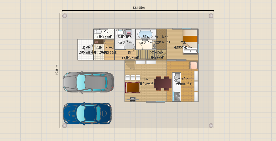 40坪の土地に建てる3LDK(建坪25坪)