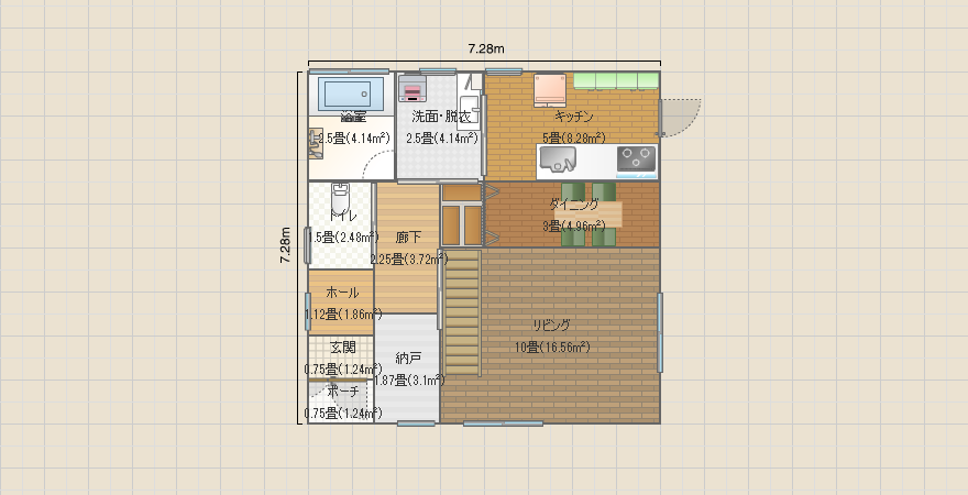 試作(14)子供部屋北側&ロフト付き