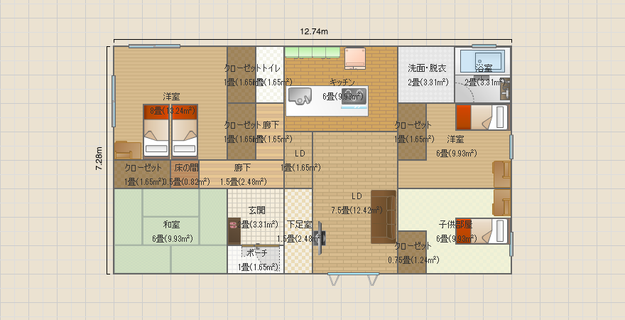 案7 平屋4LDK 28.8坪