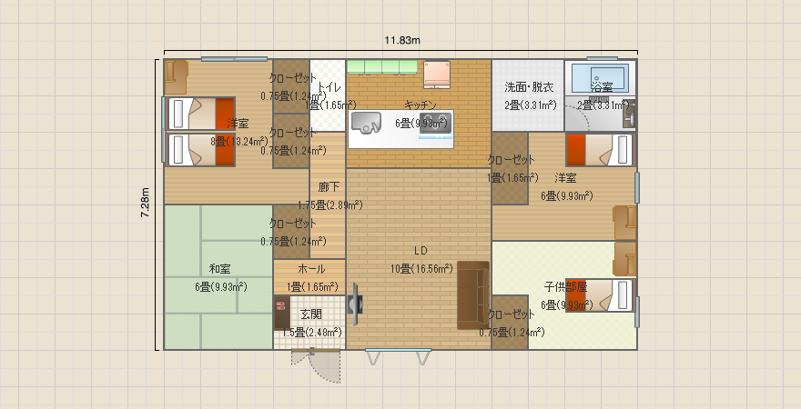 案9 平屋4LDK 28.8坪