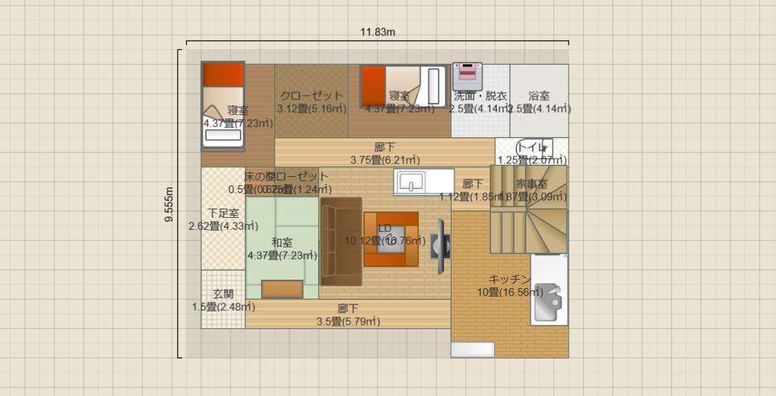 南側土間&バリアフリー&東K&北寝室&西下足室