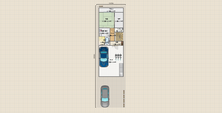 間口6m(完全分離二世帯)3階建て