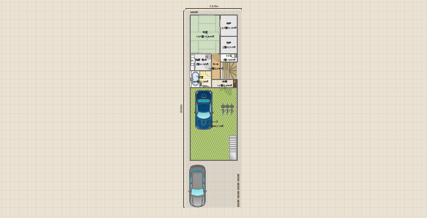間口6m(完全分離二世帯)3階建て(途中)
