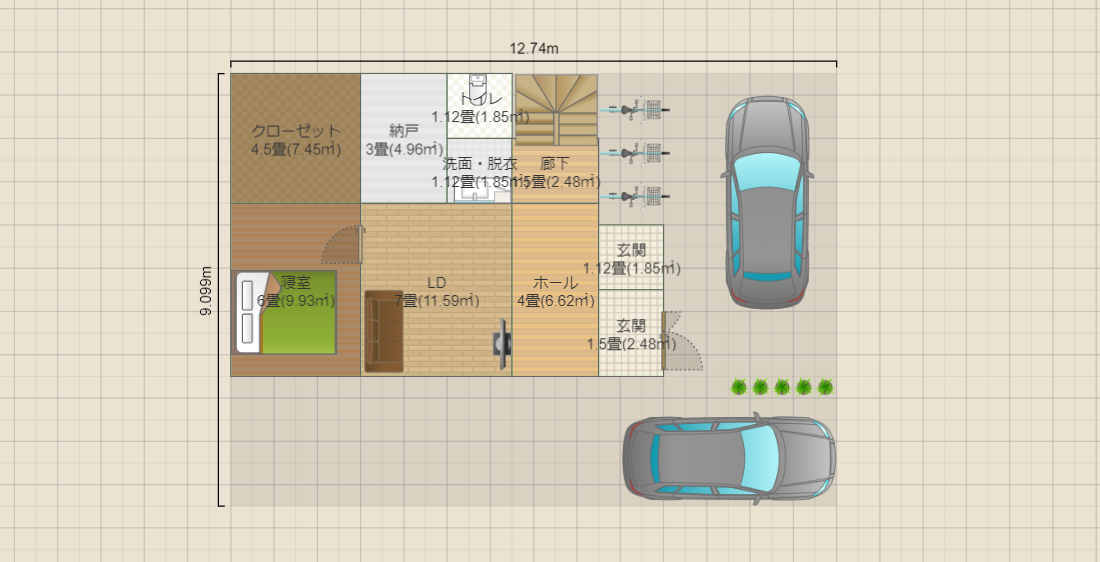 2世帯3階建2Fリビング