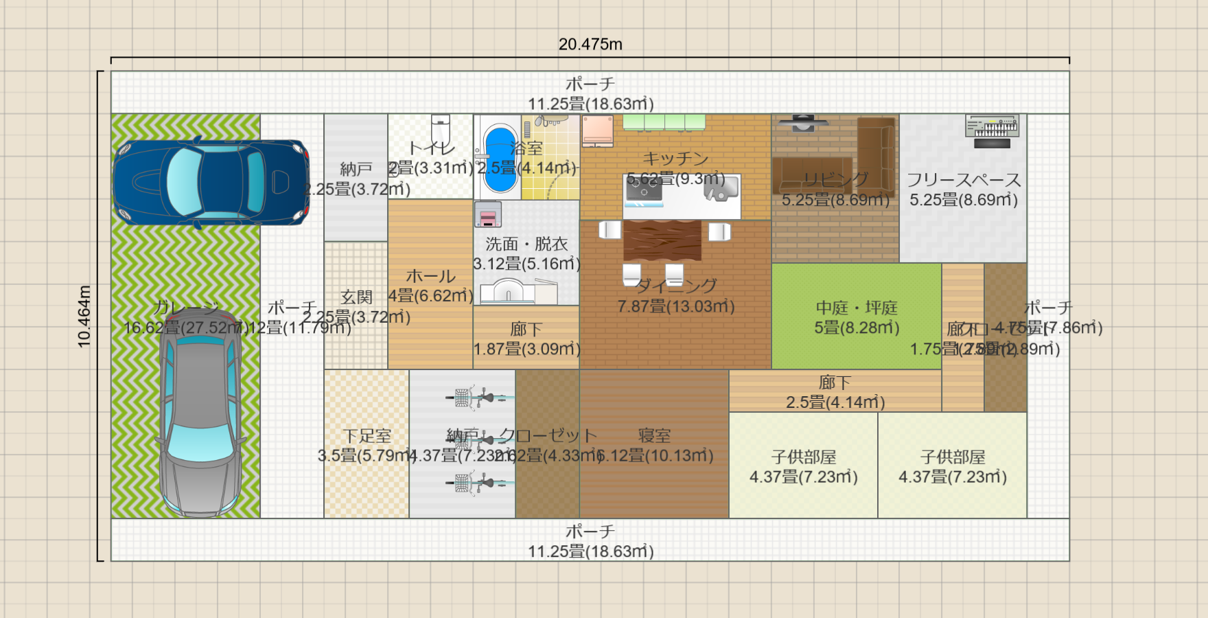 西向き平屋3LDK①