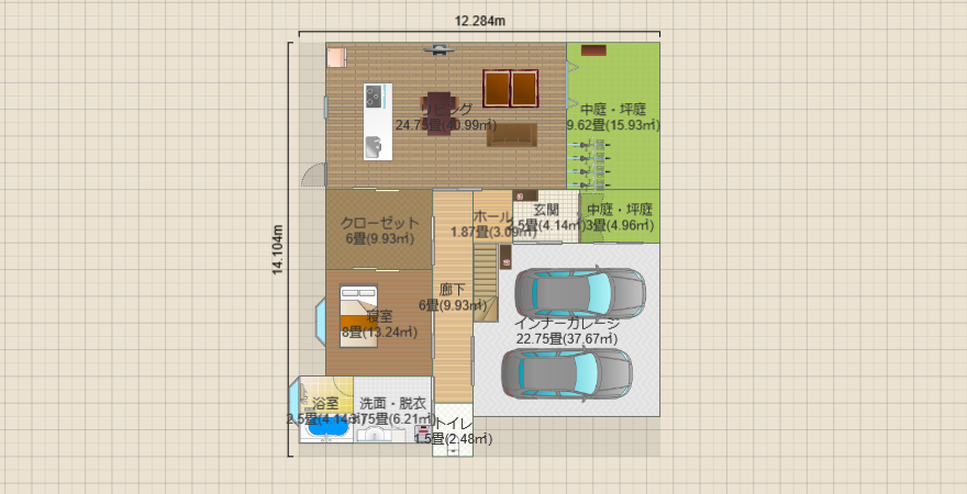 将来建てる家(3階は地下室のつもり)