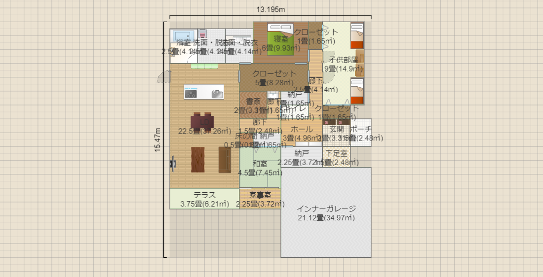 候補12(和室前に廊下風サンルーム)