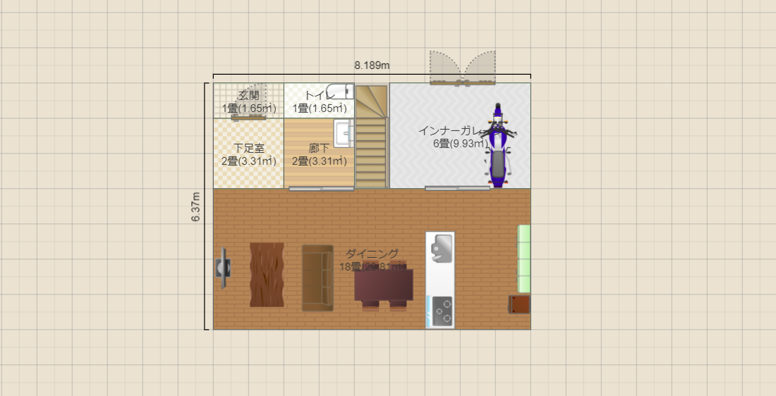 ガレージ6畳_1F_S_2F_南向き_3