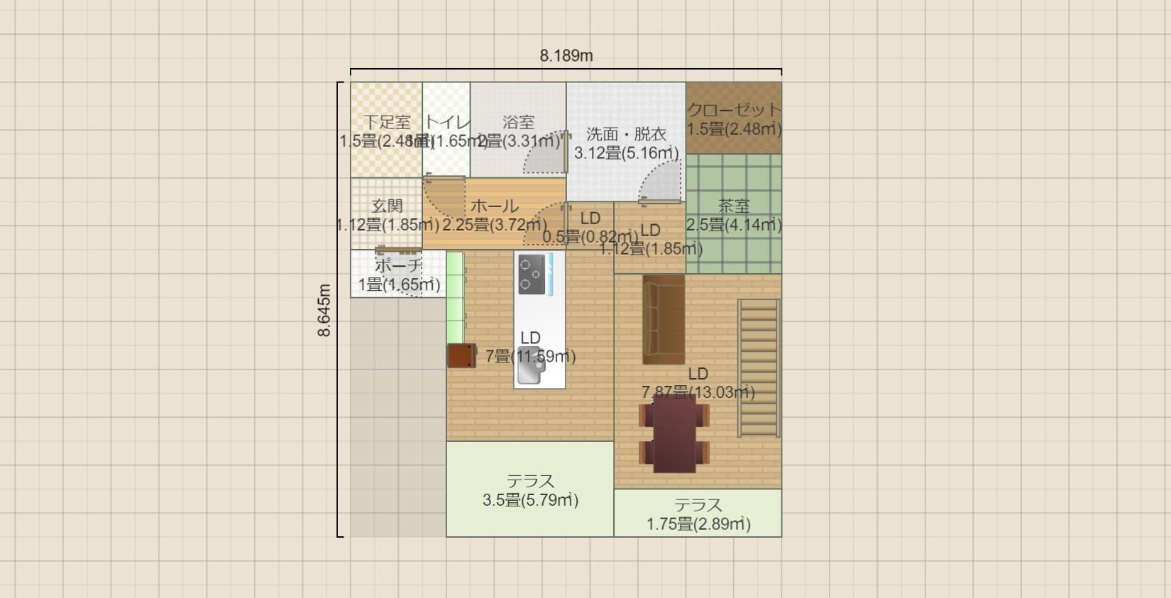 南玄関⑥(延べ床29.47㎡)
