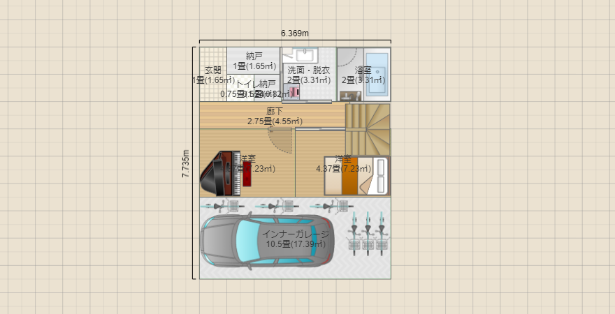 土地20坪5LDK(ピアノ室あり)