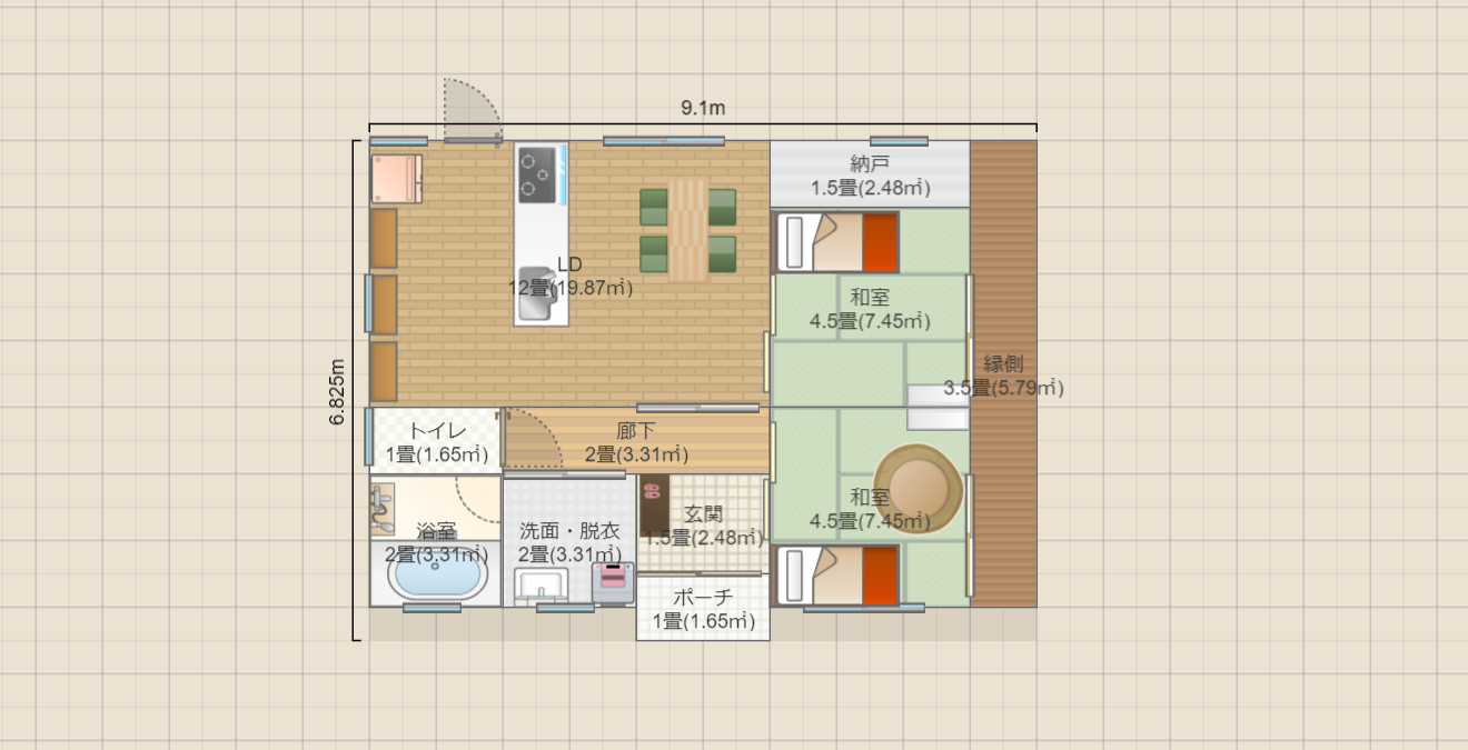 1人暮らし用平屋 16坪