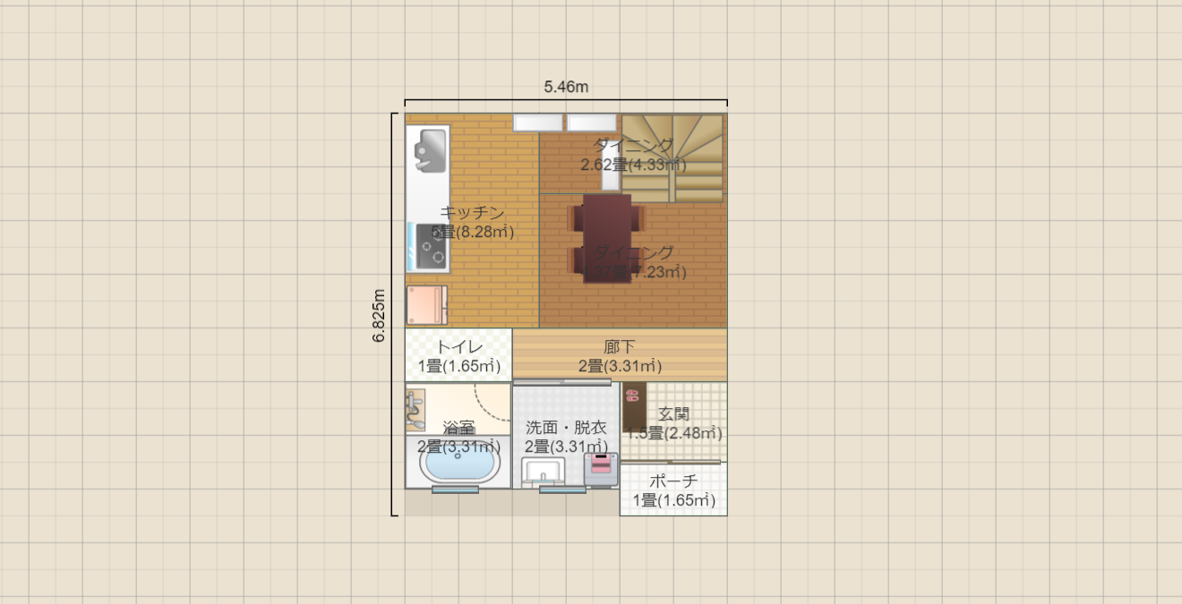 1人暮らし用平屋 16坪