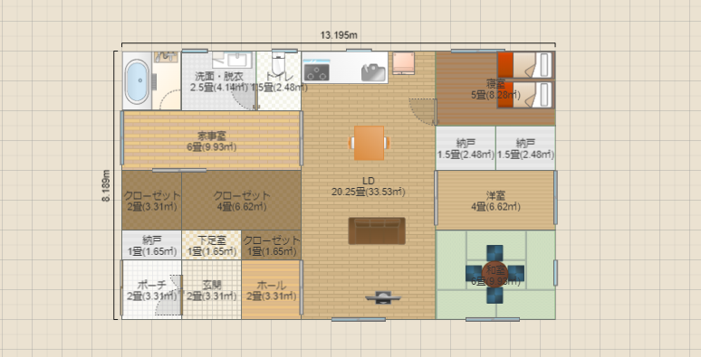 収納の多い小さな平屋