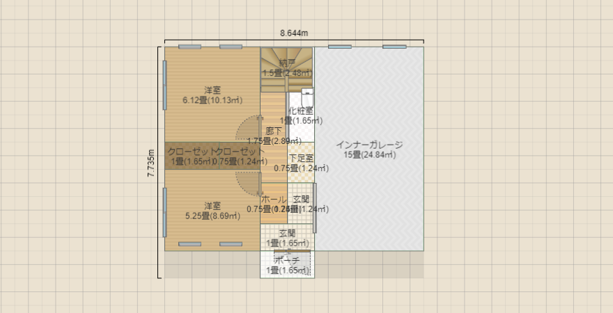 36坪 インナーガレージ