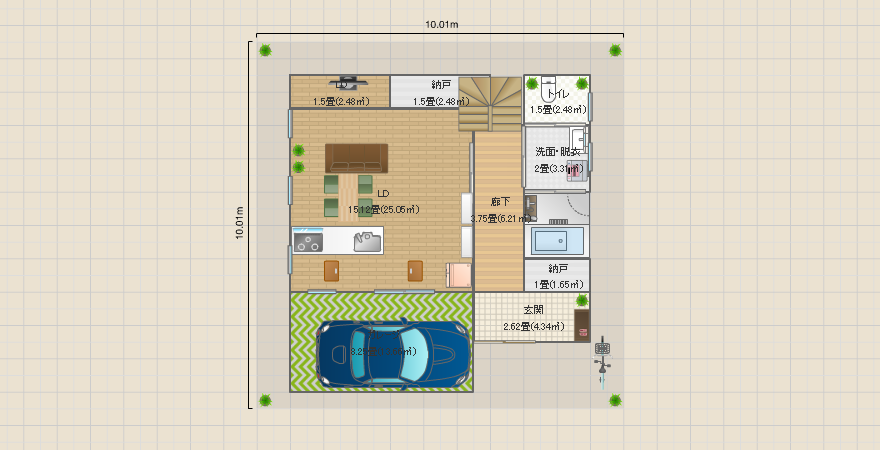 敷地100㎡/建蔽率60%/容積率150%③(クリア)