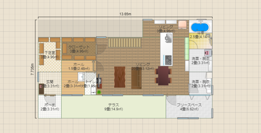 延床面積42坪3LDK