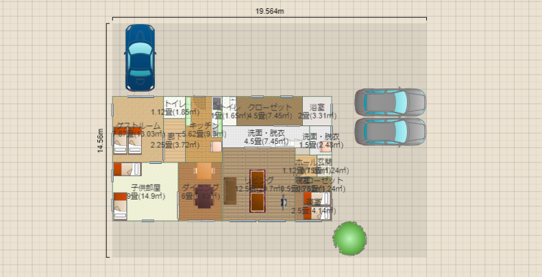 平屋(3世帯介護設計)