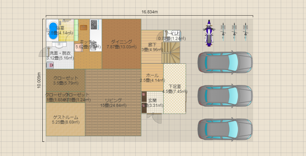 TESTケース1(南向き)