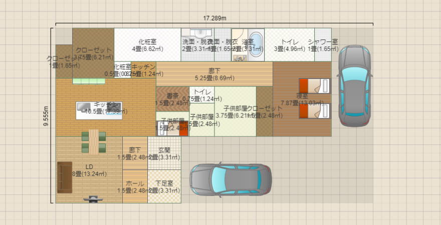 平屋② 子供部屋変則系