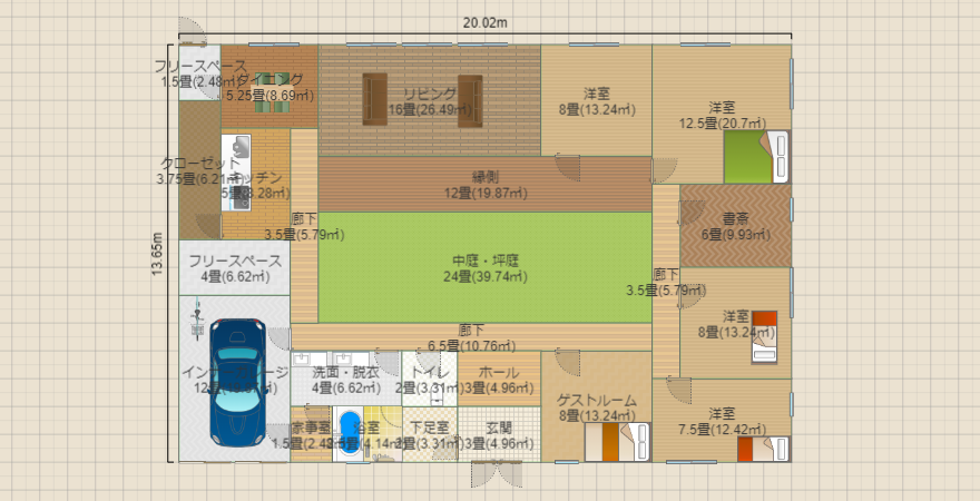 中庭「０型」のある家＿大きい版