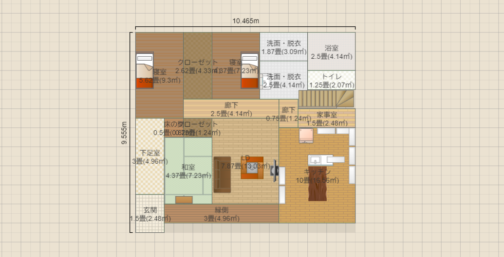 平屋 バリアフリー 3人家族