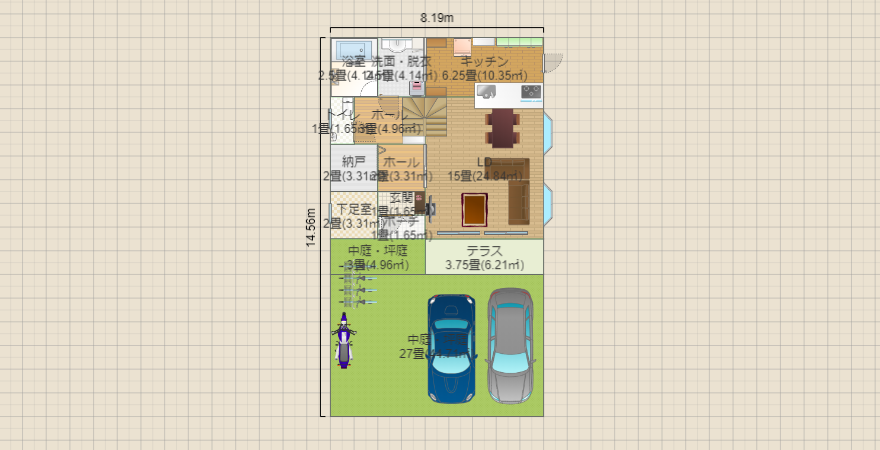 4LDK 駐車スペース2台