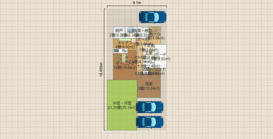 東玄関 4LDKの家 3