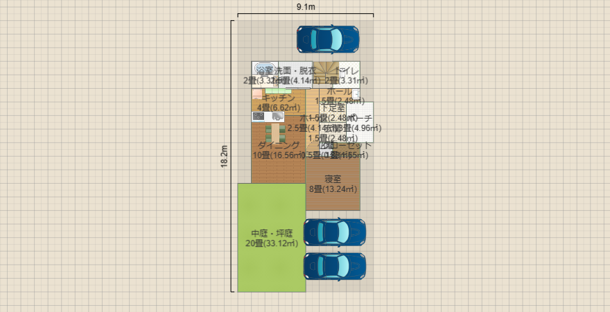 東玄関 4LDKの家 4