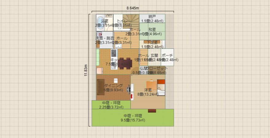 1階3畳和室 37坪