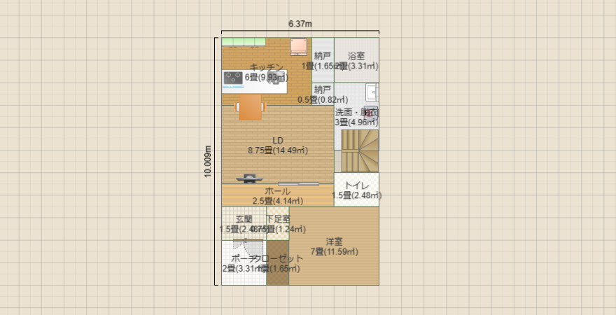 南玄関 1階完結 32坪