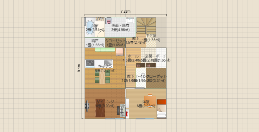 2階建て 1階で完結30坪 Ⅱ