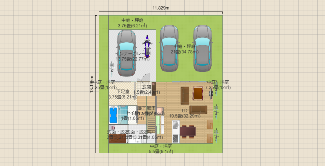 光丘案1(土地165.33:12.18*13.50建蔽50容積100想定)