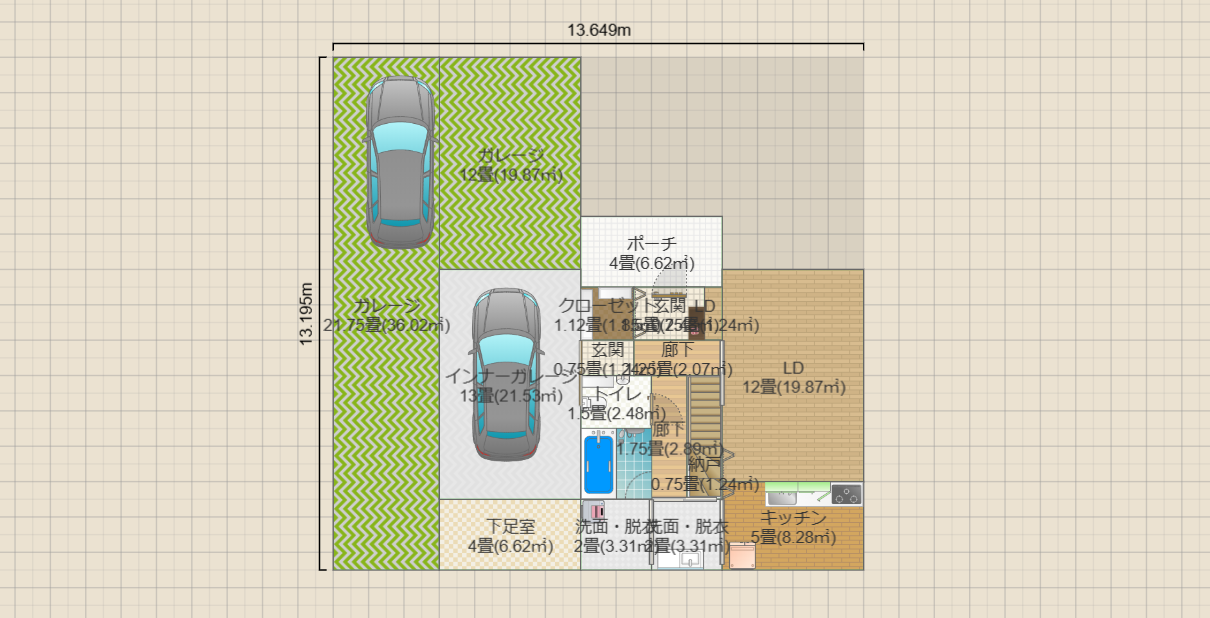 北野案2(土地202.88:14*14.5建蔽40:81.152容積80想定)