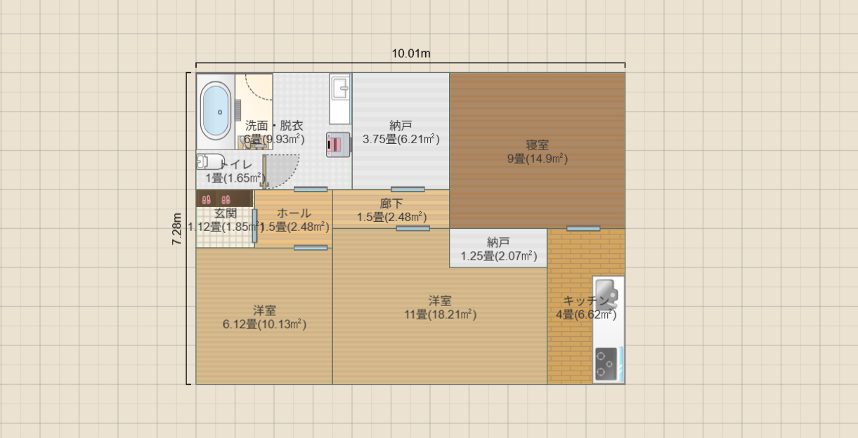 洗面・脱衣室にトイレ